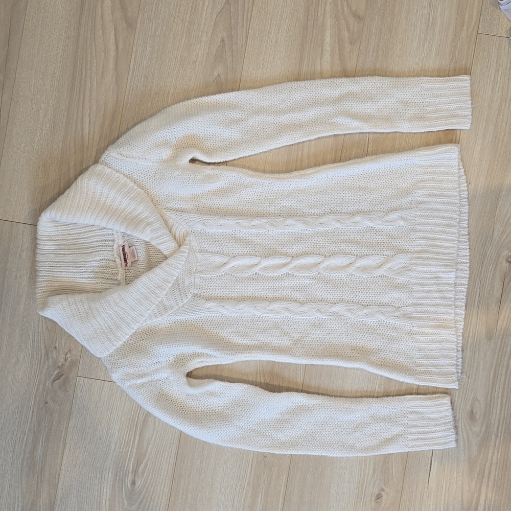 Guess white cable knit sweater sz small